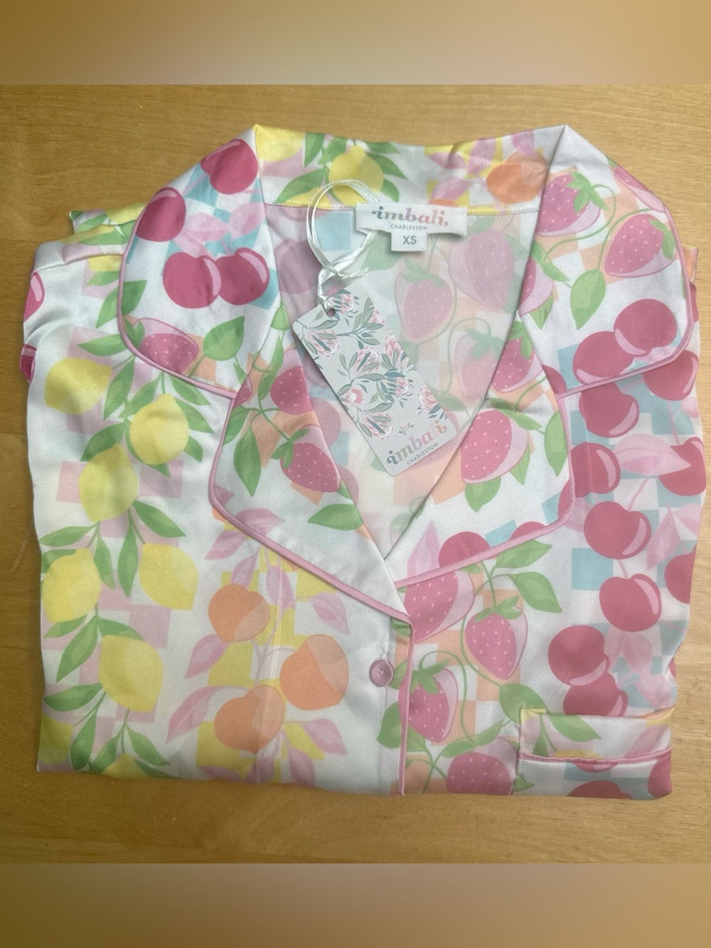 NEW IMBALI CHARLESTON Fruit Vines Pajama Short Set Size XS